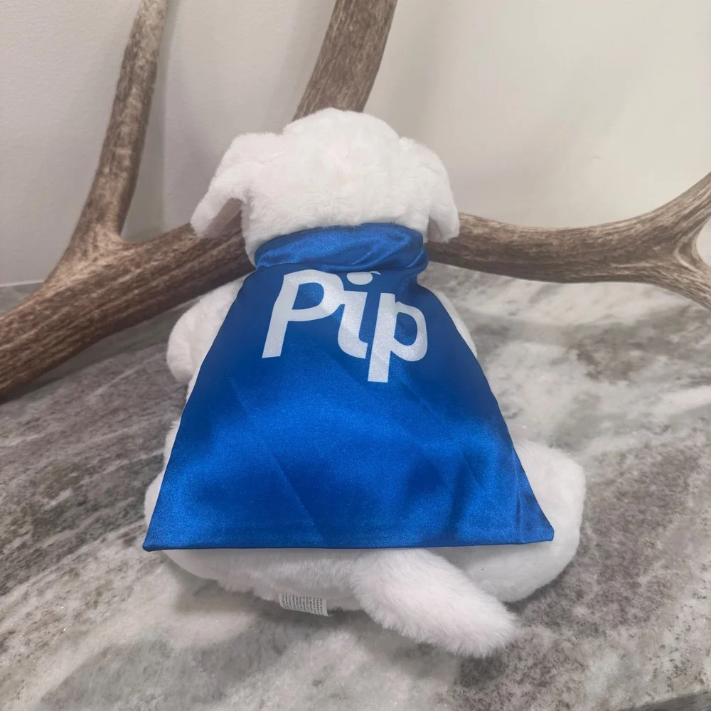 Two Blind Brothers Pip the Guide Dog Plush White Puppy Stuffy Blue Cape NWT